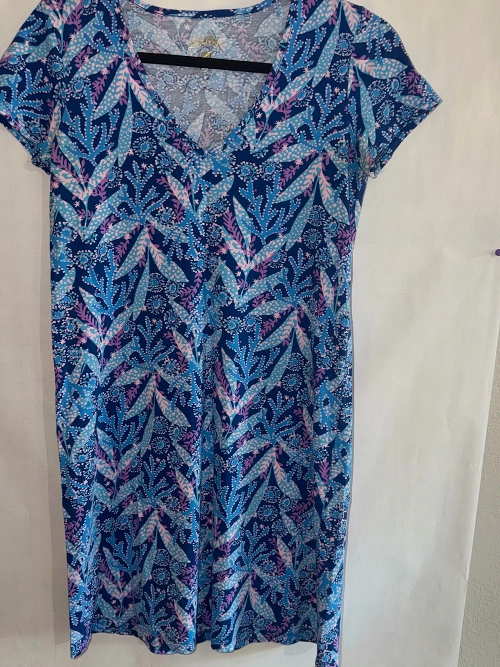 LILLY PULITZER BARTON BLU STAR GAZING SHORT SLEEVE ETTA DRESS size XS